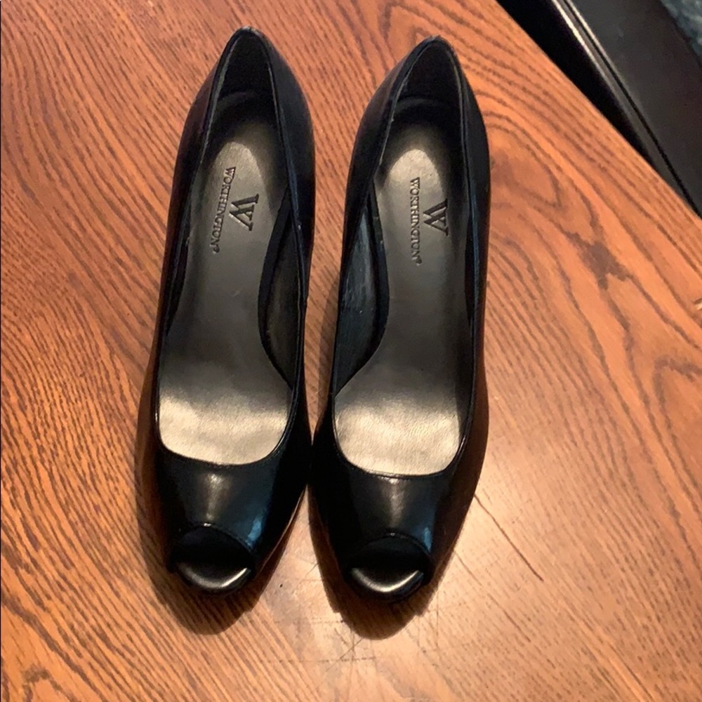 High Heeled shoes. Peek a boo toe.